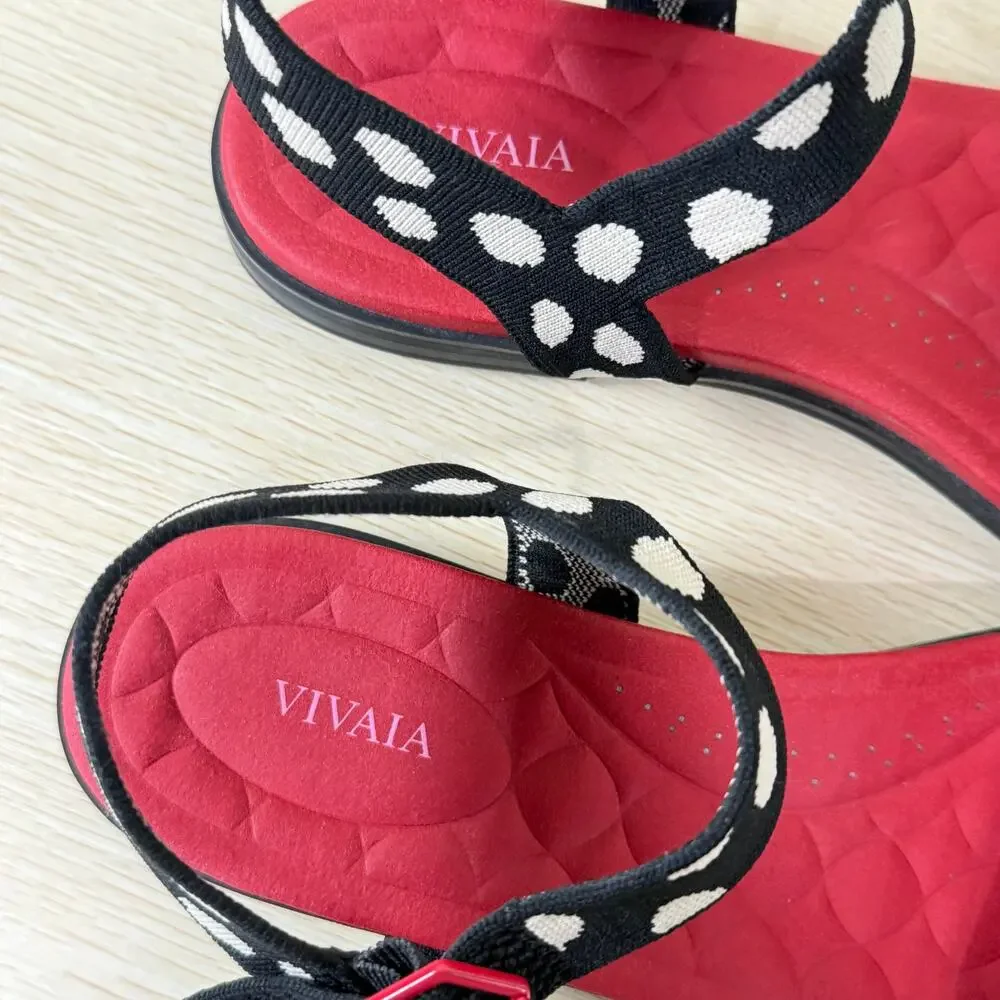 Vivaia Paloma Polka Dot Arch Pro AdaptAll Adjustable Strap Sandals 41.5 Women 10